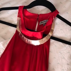 Brand new red chiffon halter dress